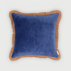 Jasper Ruffle Cobalt Blue Cushion Cover