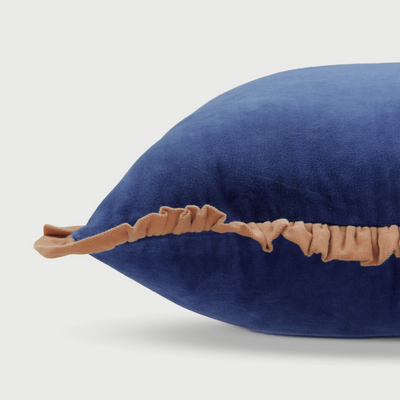 Jasper Ruffle Cobalt Blue Cushion Cover