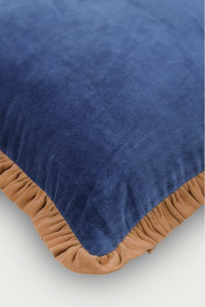 Jasper Ruffle Cobalt Blue Cushion Cover