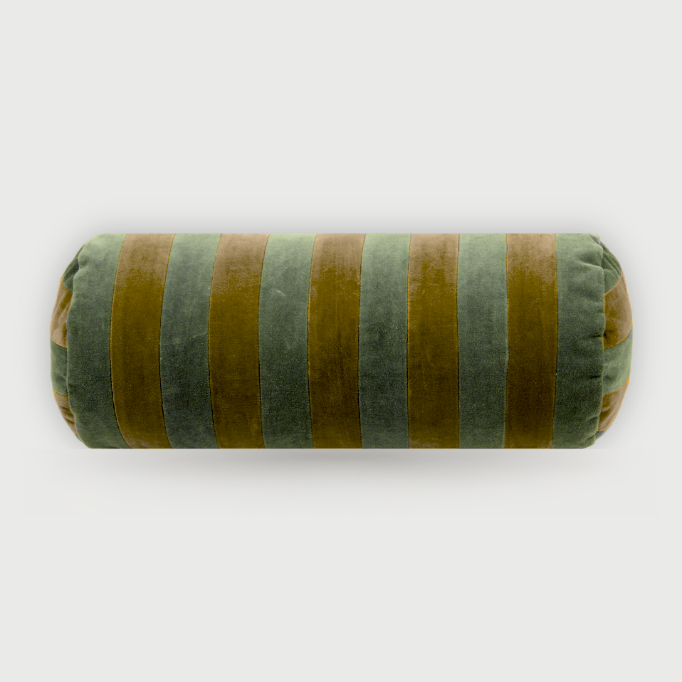 Holly Eucalyptus Striped Bolster Cover