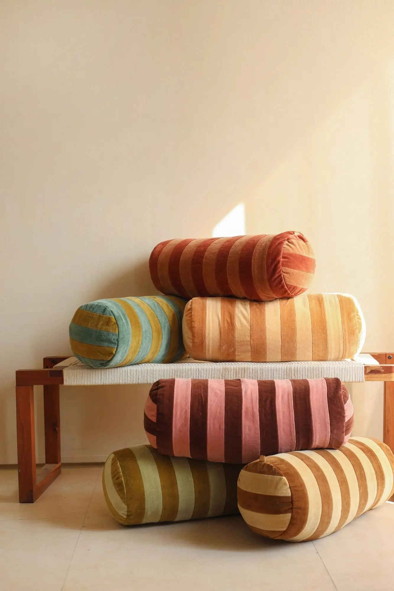 Holly Spice Striped Bolster Cover