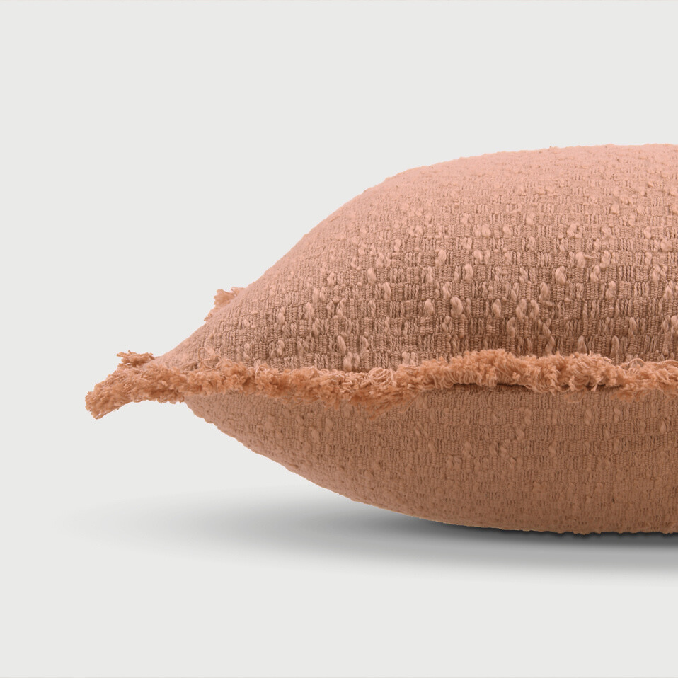 Reed Apricot Slub Oblong Cushion Cover