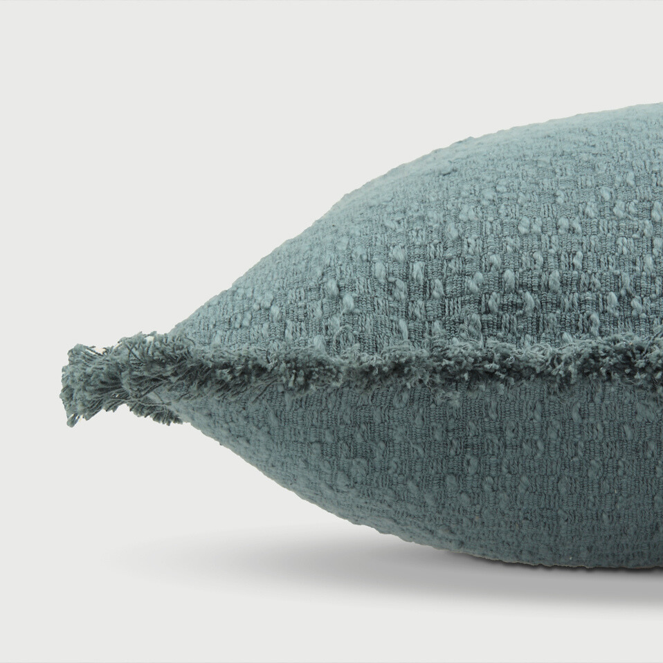 Reed Azure Slub Oblong Cushion Cover