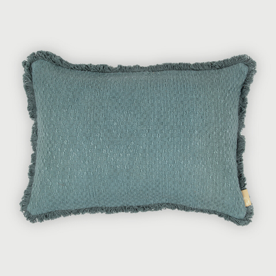 Reed Azure Slub Oblong Cushion Cover