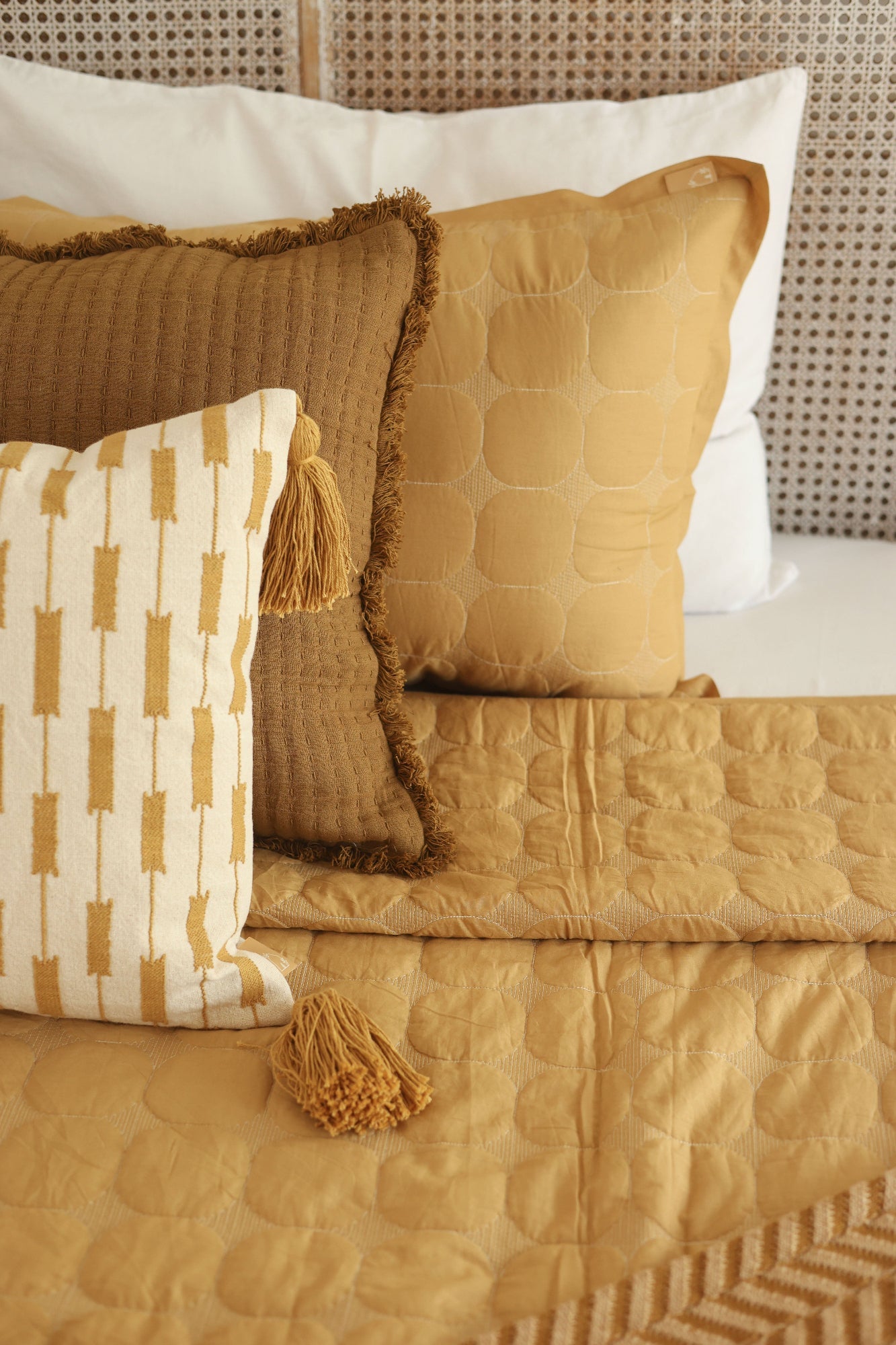 Trail Tan Brown Cotton Cushion Cover