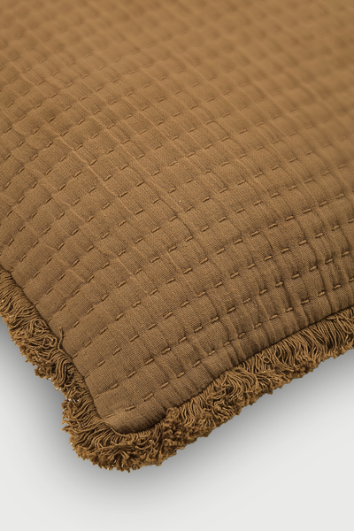 Trail Tan Brown Cotton Cushion Cover