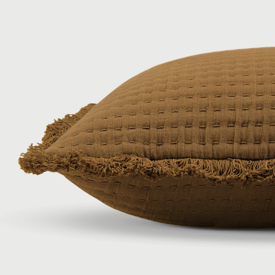 Trail Tan Brown Cotton Cushion Cover