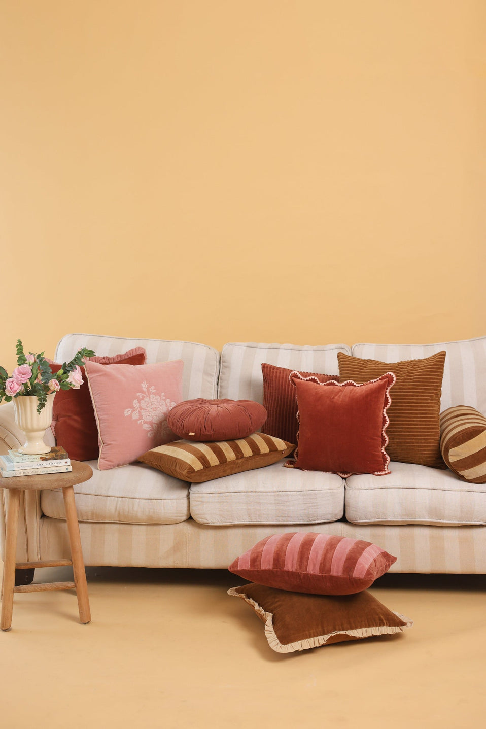 Luna Tan Brown Velvet Cushion Cover