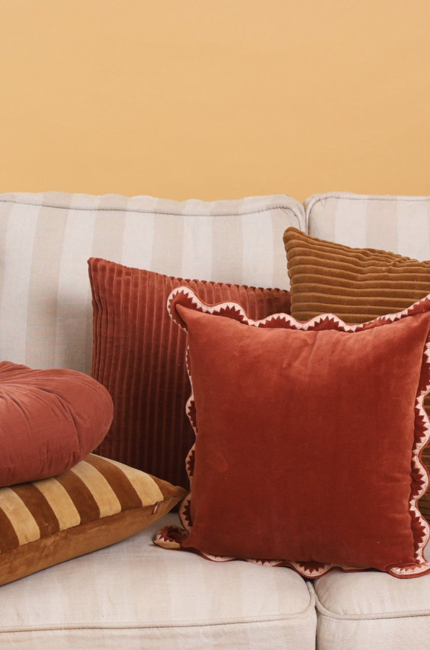 Luna Rhubarb Velvet Cushion Cover