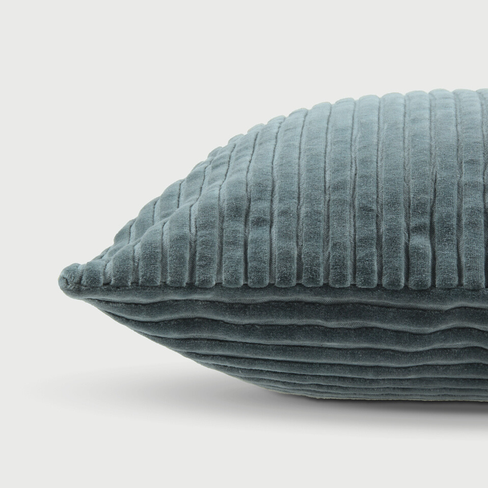Luna Teal Velvet Oblong Cushion Cover