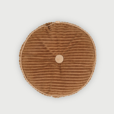 Luna Tan Brown Velvet Round Cushion