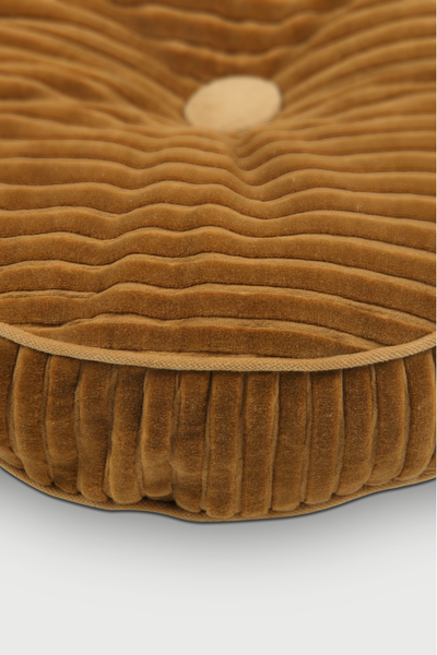 Luna Tan Brown Velvet Round Cushion