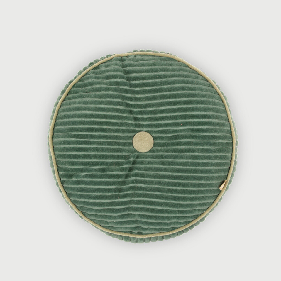 Luna Eucalyptus Velvet Round Cushion