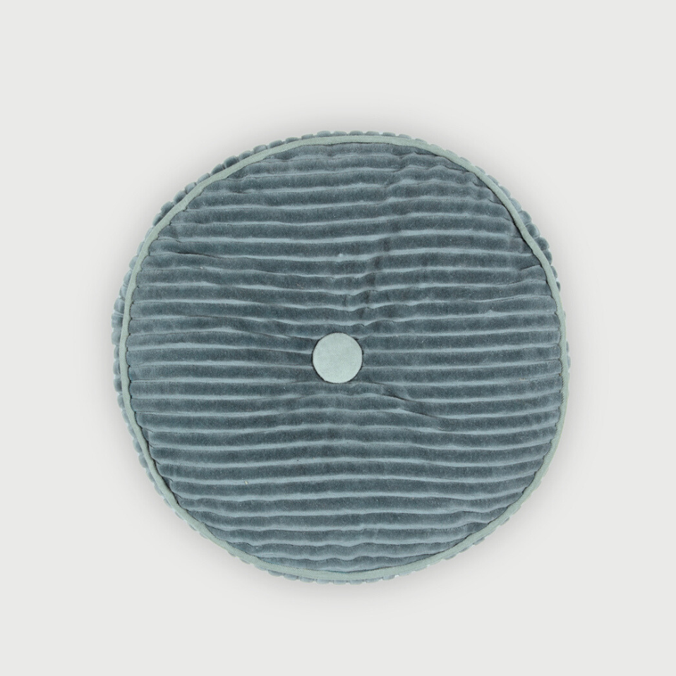 Luna Teal Velvet Round Cushion