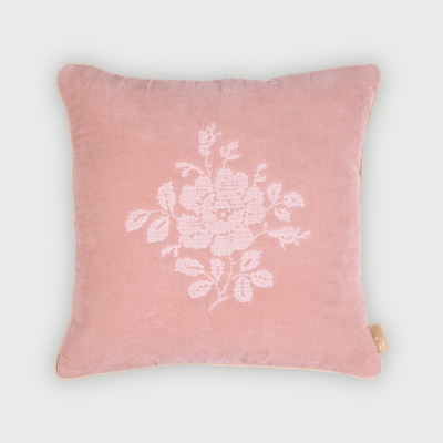 Camellia Rose Cross Stitch Cushion Cover