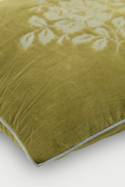 Camellia Olive Cross Stitch Cushion Cover