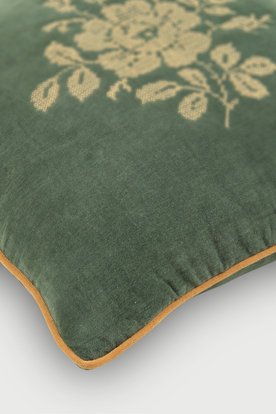 Camellia Eucalyptus Cross Stitch Cushion Cover