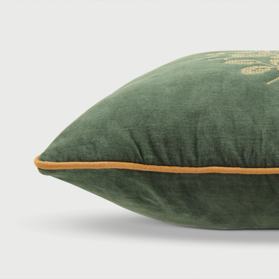 Camellia Eucalyptus Cross Stitch Cushion Cover