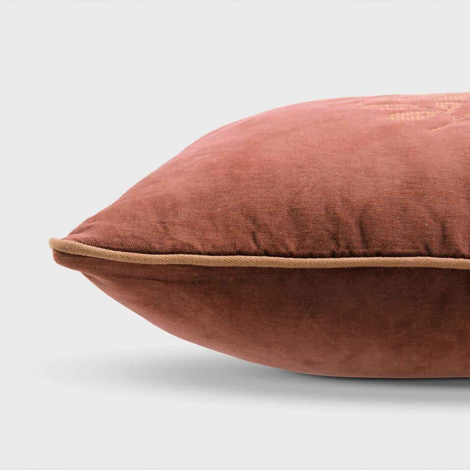 Camellia Rhubarb Cross Stitch Cushion Cover