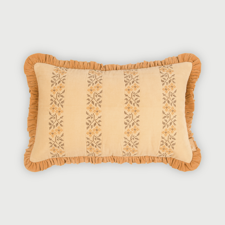 Heather Sunset Cross Stitch Oblong Cushion Cover