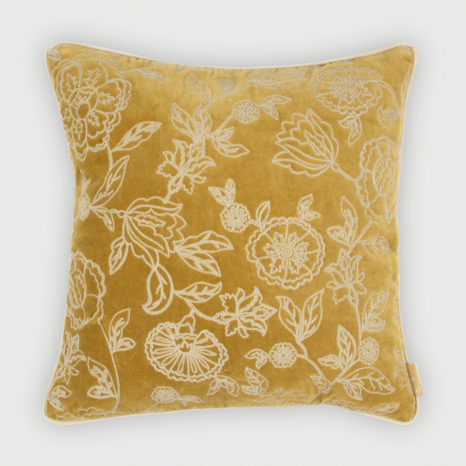 Rosabelle Chintz Deep Ochre Cushion Cover