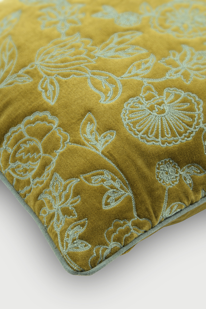 Rosabelle Chintz Olive Cushion Cover