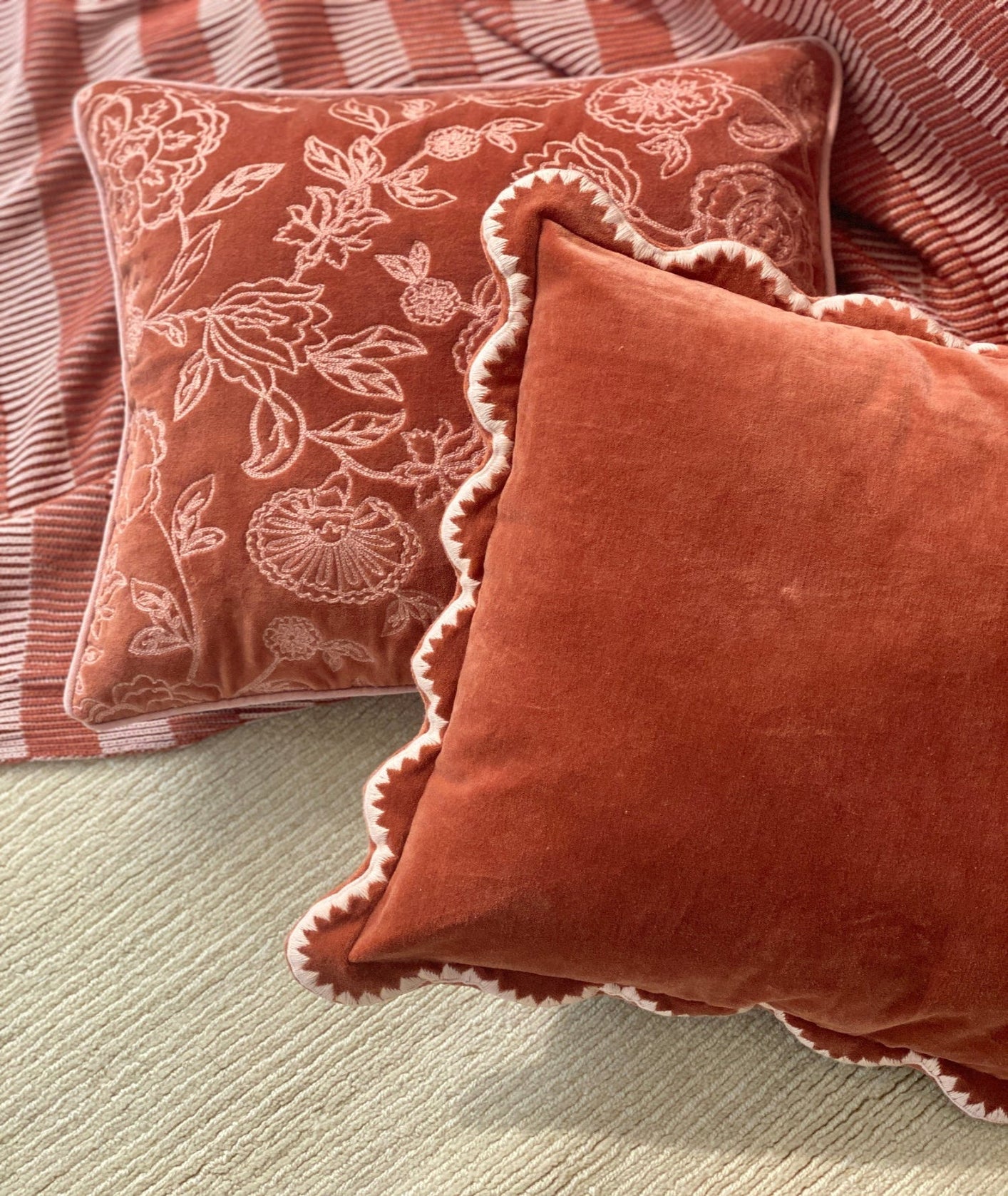 Rosabelle Chintz Rhubarb Cushion Cover