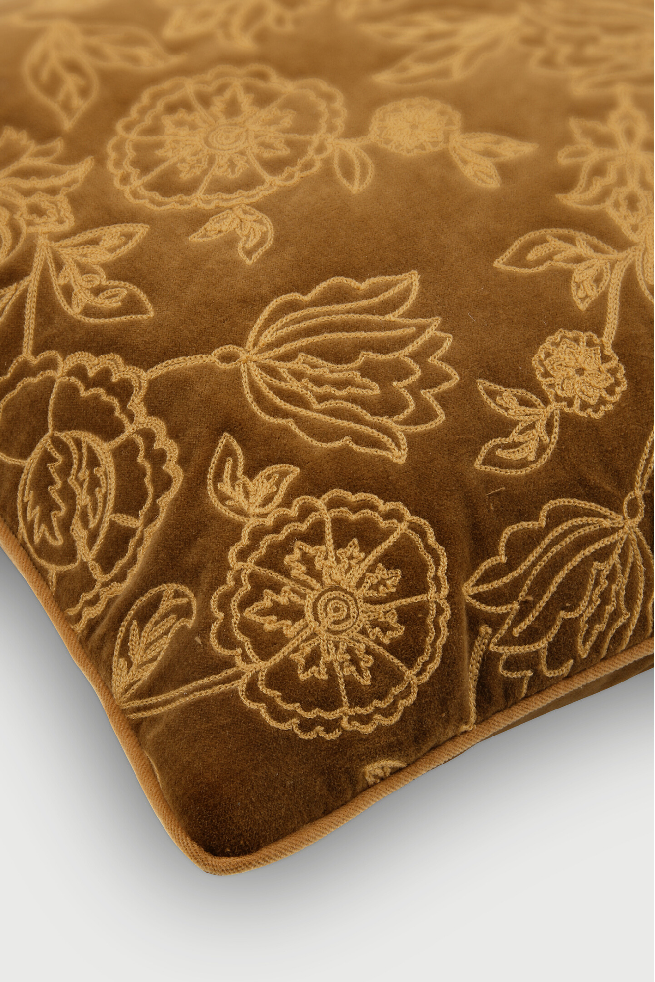 Rosabelle Chintz Tan Brown Cushion Cover