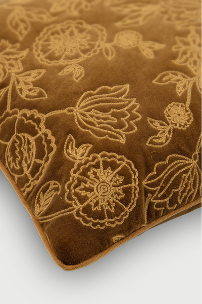 Rosabelle Chintz Tan Brown Cushion Cover