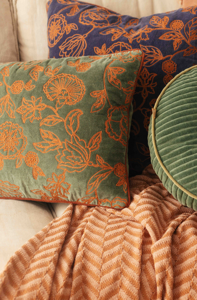 Rosabelle Chintz Eucalyptus Oblong Cushion Cover