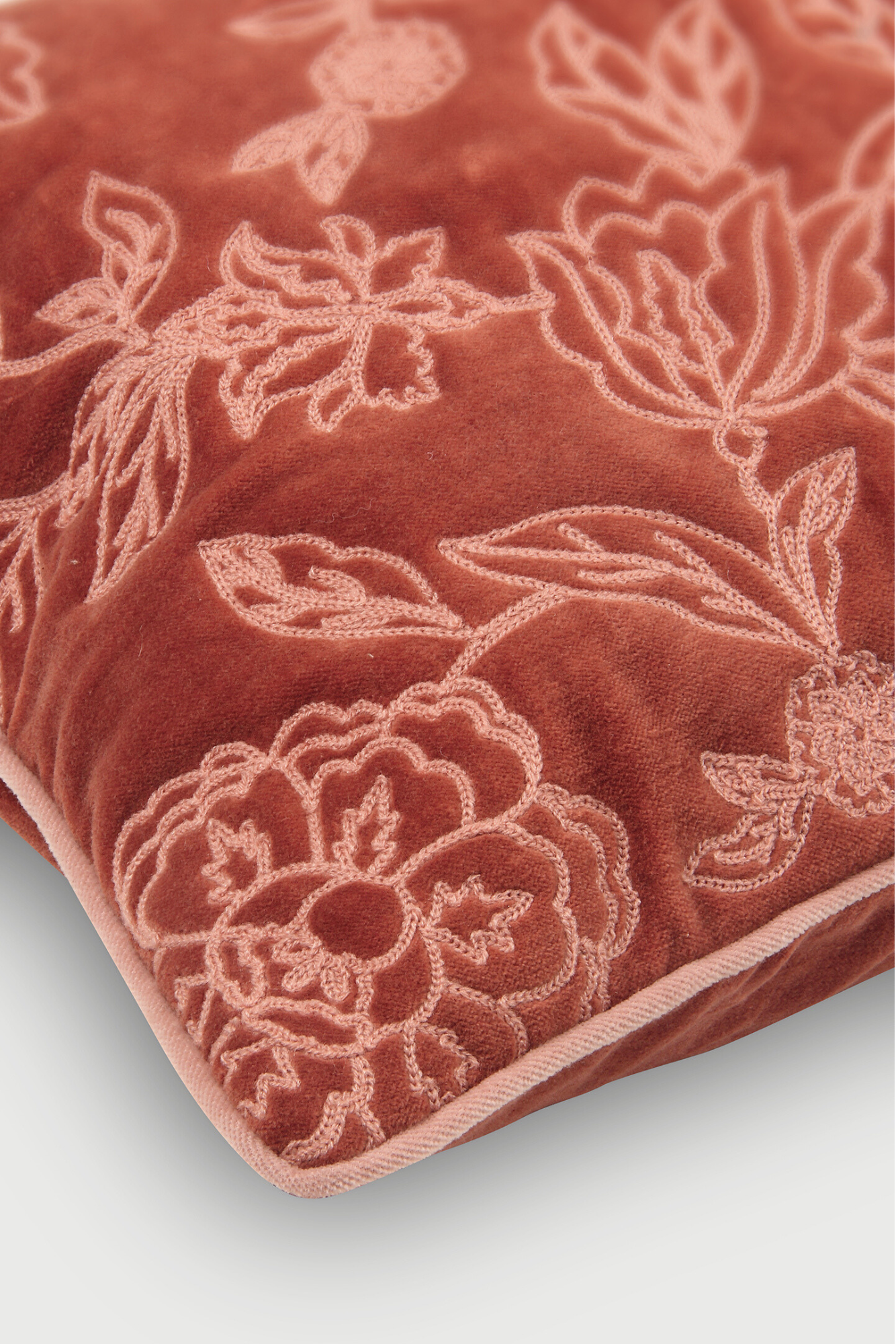 Rosabelle Chintz Rhubarb Oblong Cushion Cover