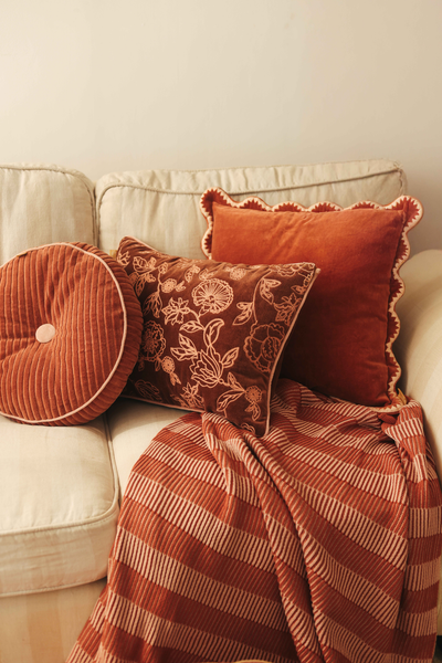 Rosabelle Chintz Berry Oblong Cushion Cover