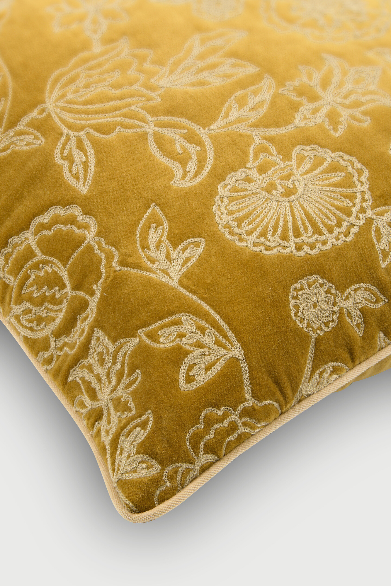 Rosabelle Chintz Deep Ochre Lumbar Cushion Cover