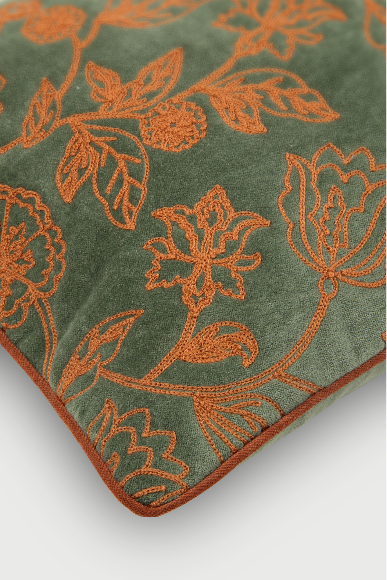 Rosabelle Chintz Eucalyptus Lumbar Cushion Cover