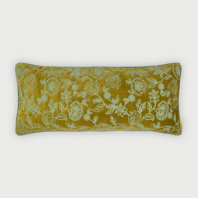 Rosabelle Chintz Olive Lumbar Cushion Cover