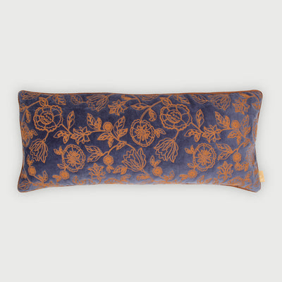 Rosabelle Chintz Cobalt Blue Lumbar Cushion Cover