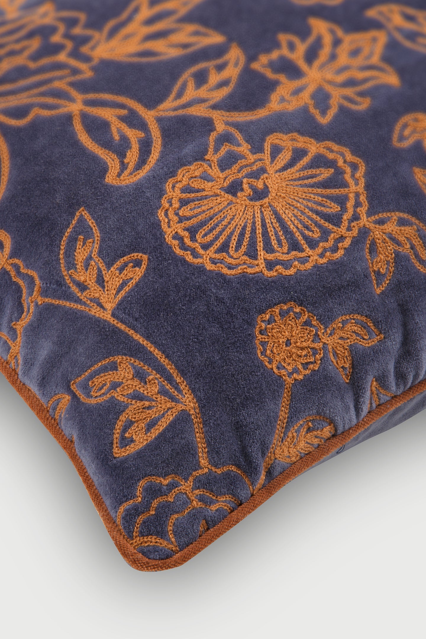 Rosabelle Chintz Cobalt Blue Lumbar Cushion Cover