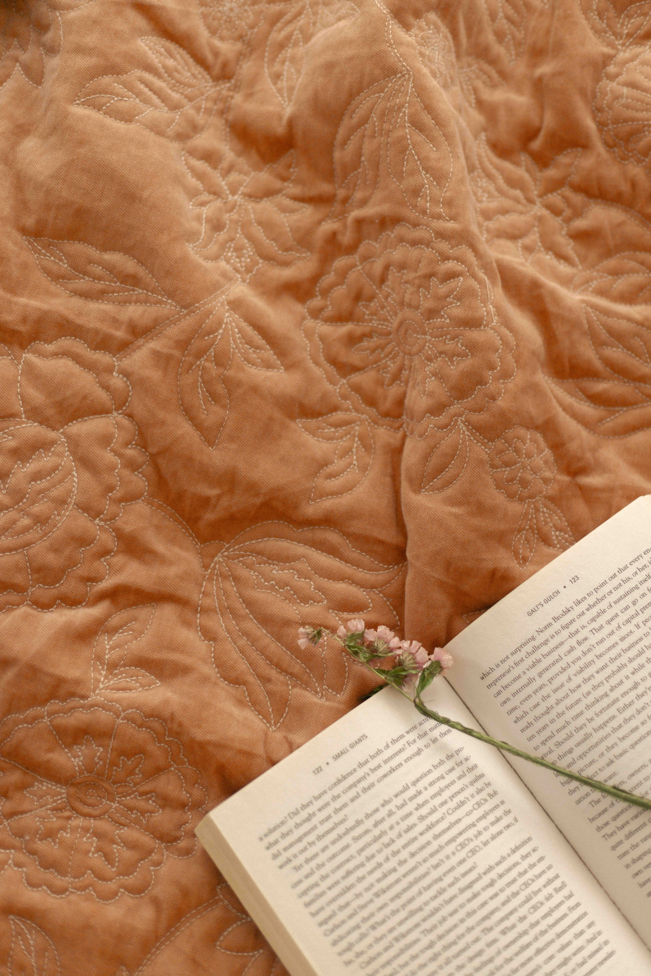 Rosabelle Chintz Spice Velvet Embroidered Quilt