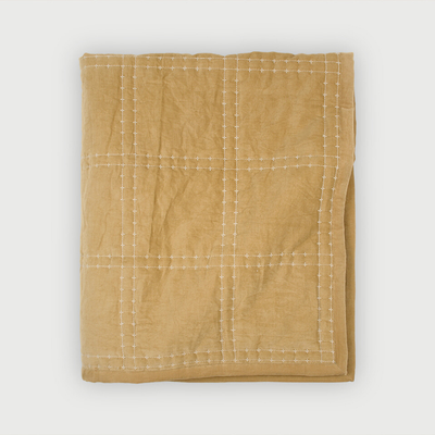 Checker Sand Velvet Embroidered Quilt