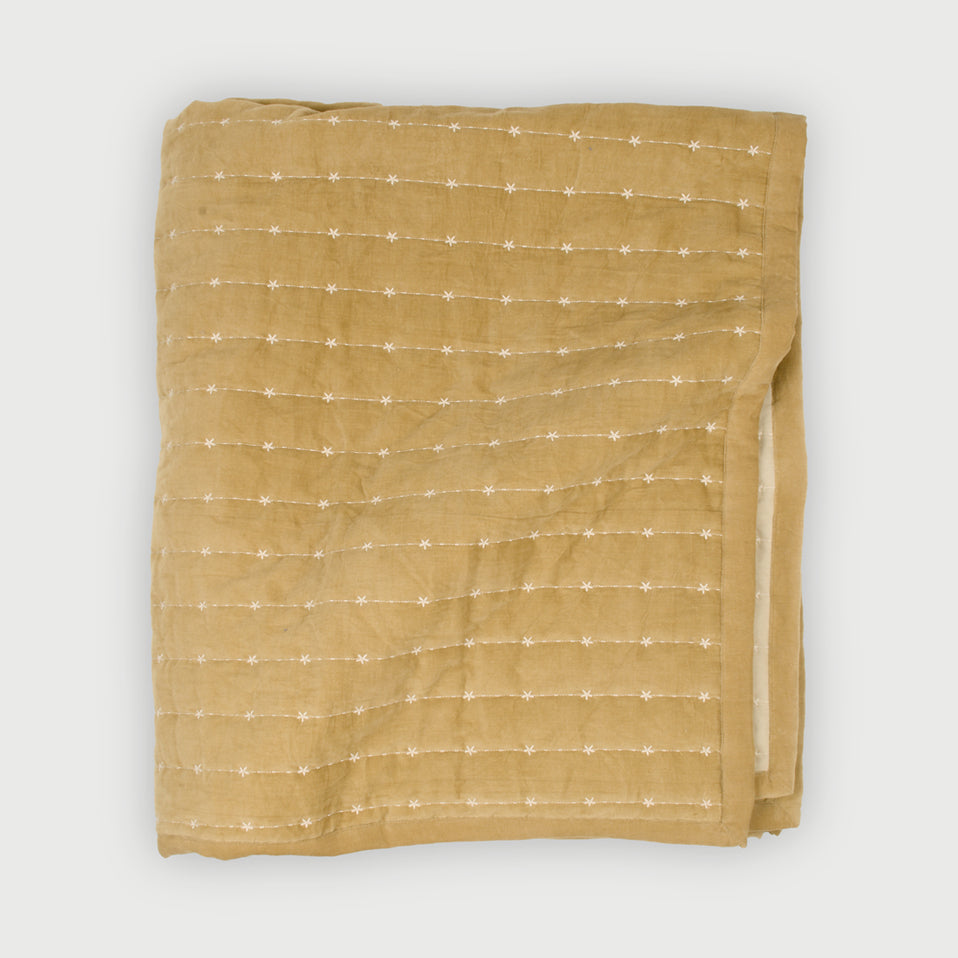 Sitara Sand Velvet Embroidered Quilt