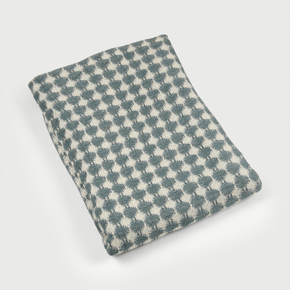 Ivy Teal Cotton Knitted Throw
