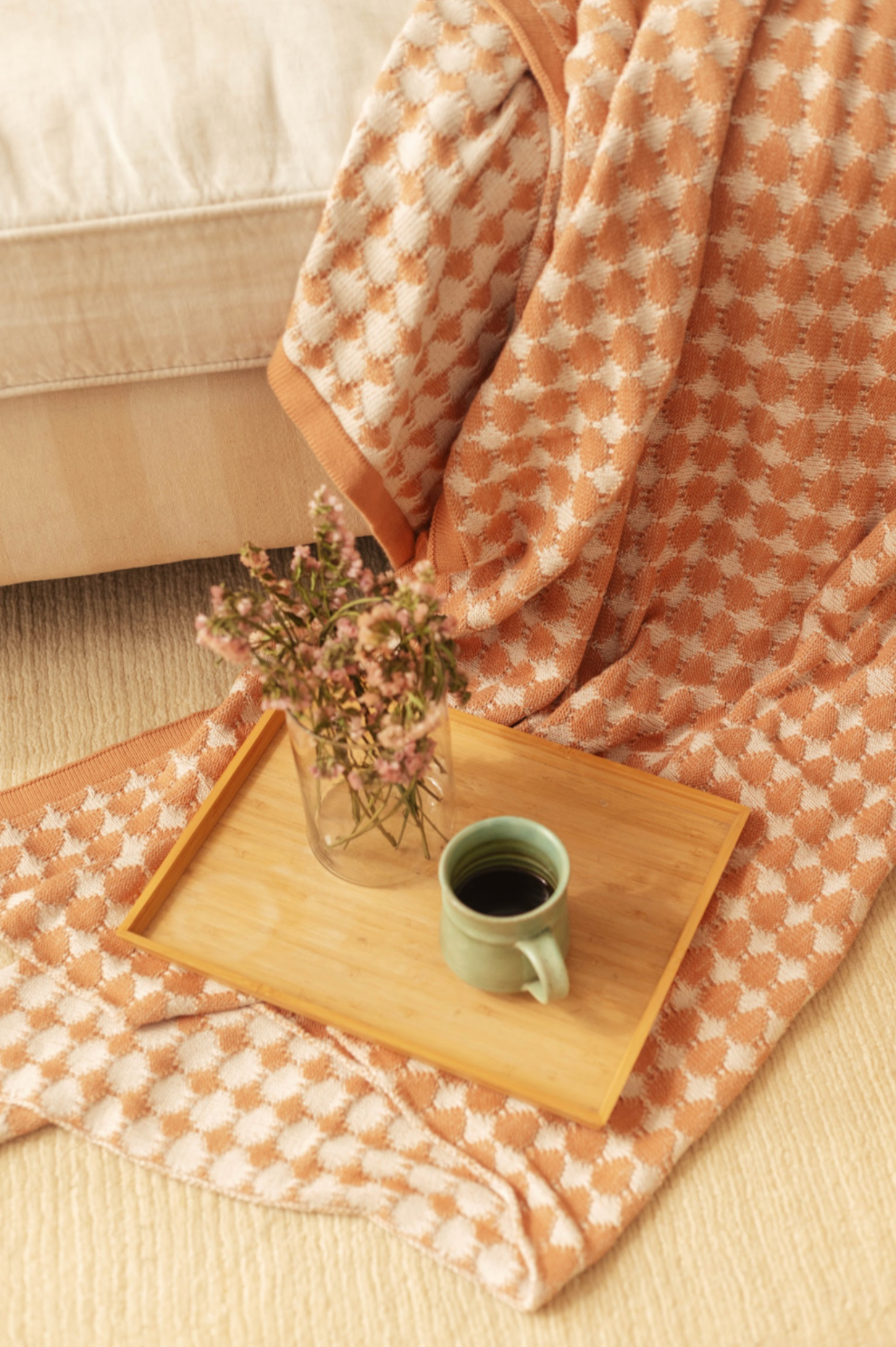Ivy Spice Cotton Knitted Throw