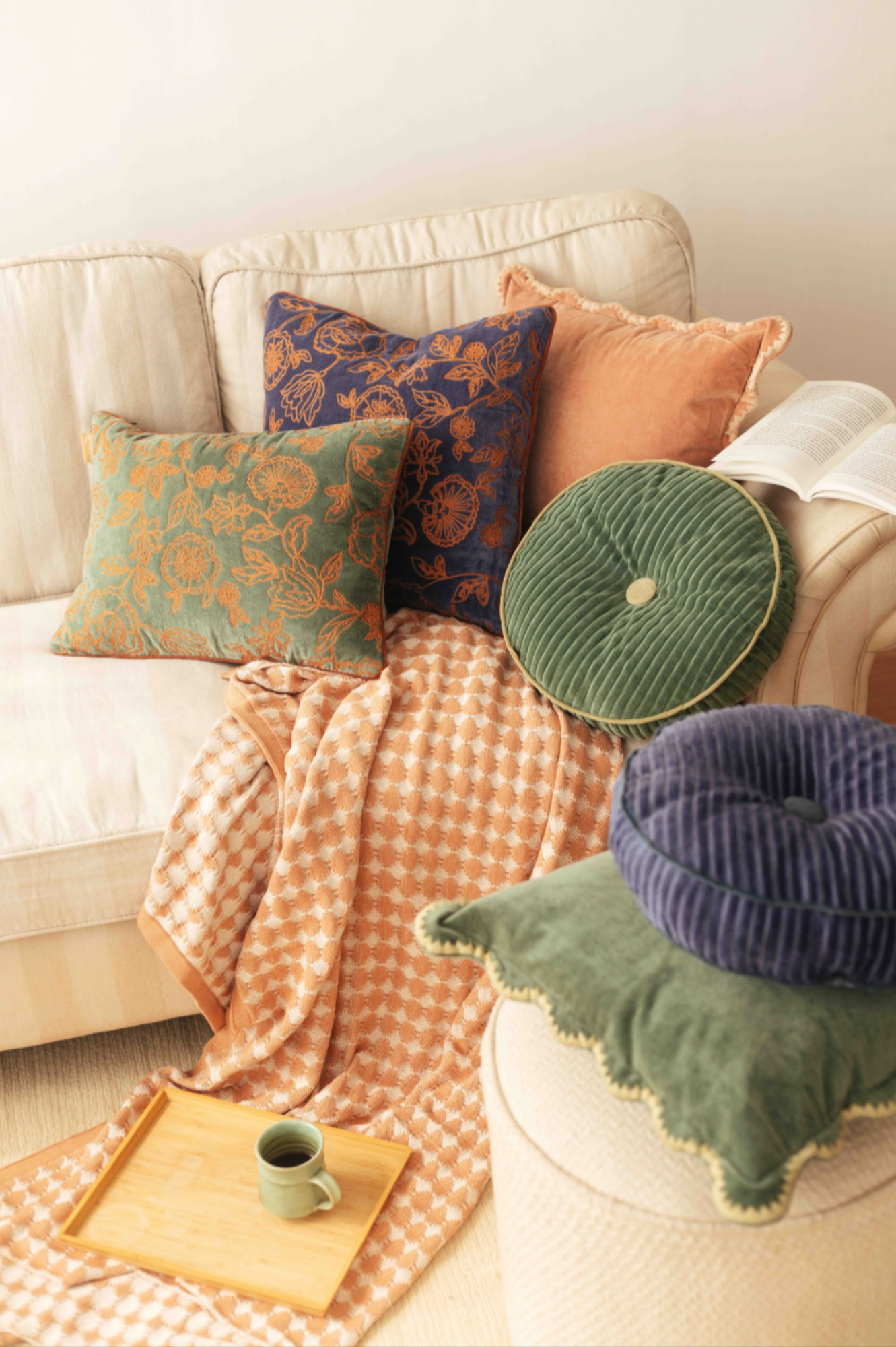 Ivy Spice Cotton Knitted Throw