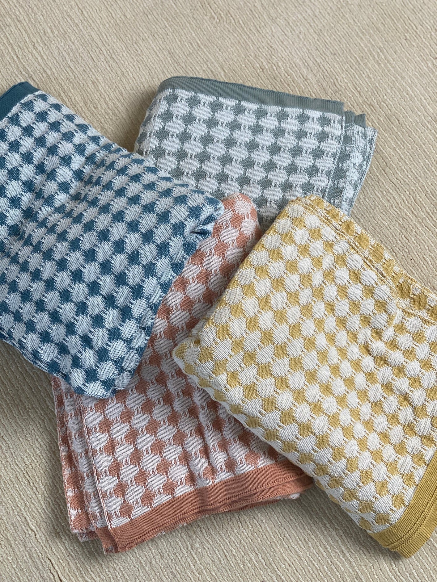 Ivy Ochre Cotton Knitted Throw