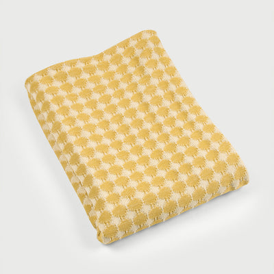 Ivy Ochre Cotton Knitted Throw
