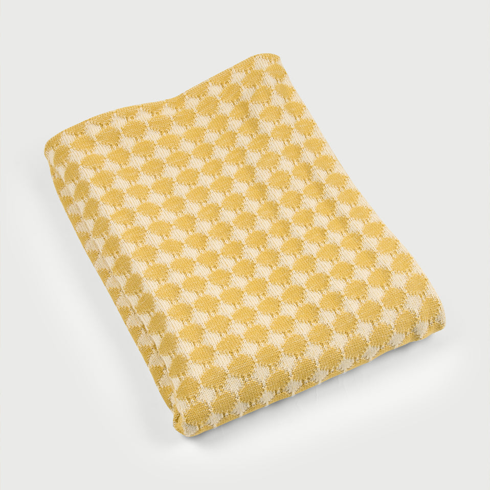 Ivy Ochre Cotton Knitted Throw