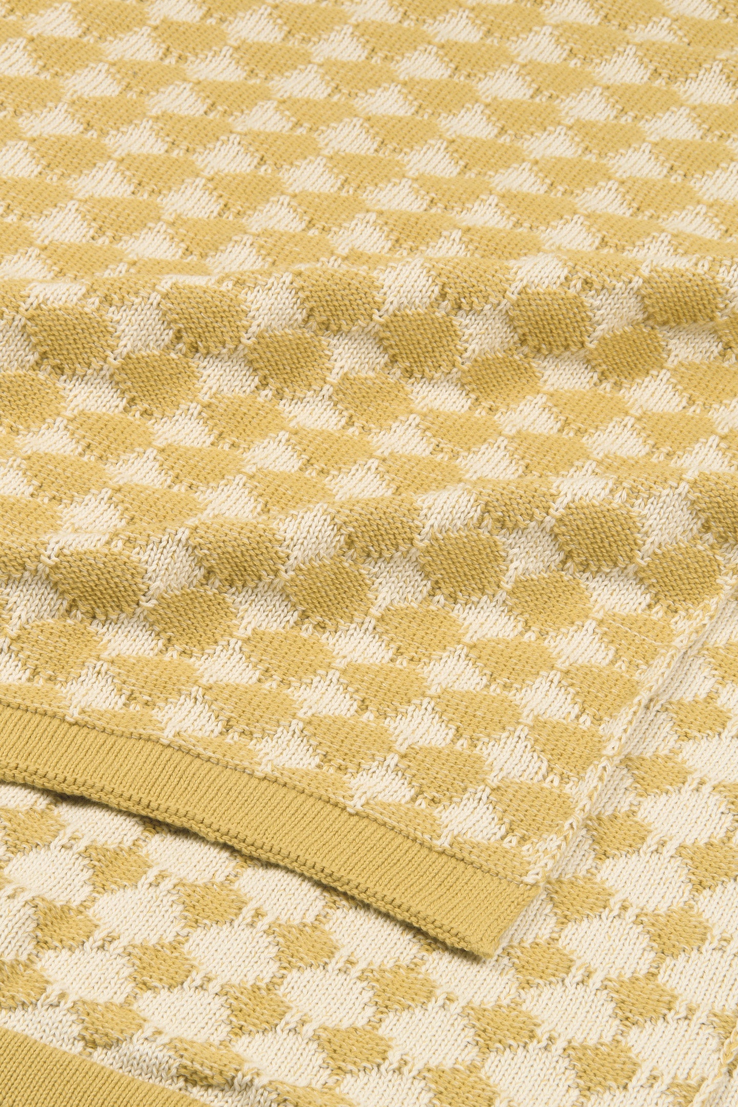 Ivy Ochre Cotton Knitted Throw