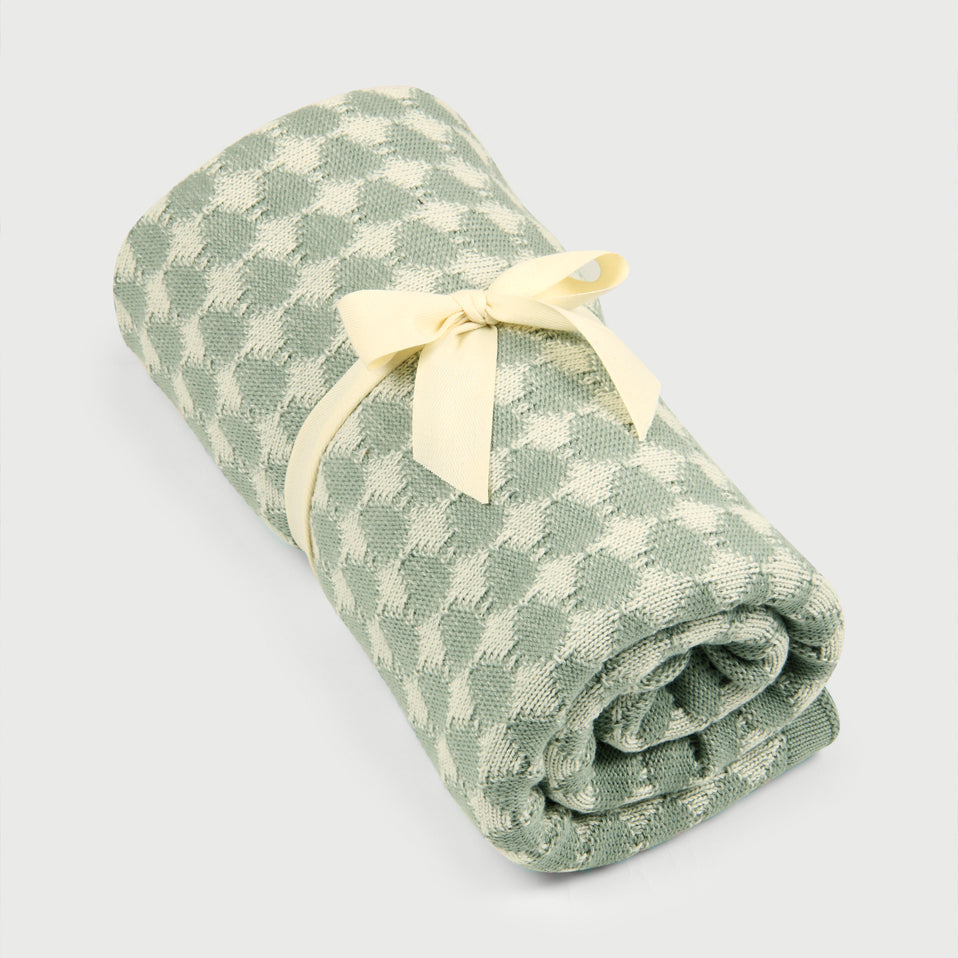 Ivy Sage Cotton Knitted Throw