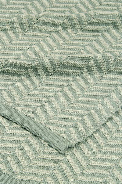 Chevron Sage Cotton Knitted Throw