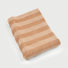 Striped Brown Cotton Knitted Throw